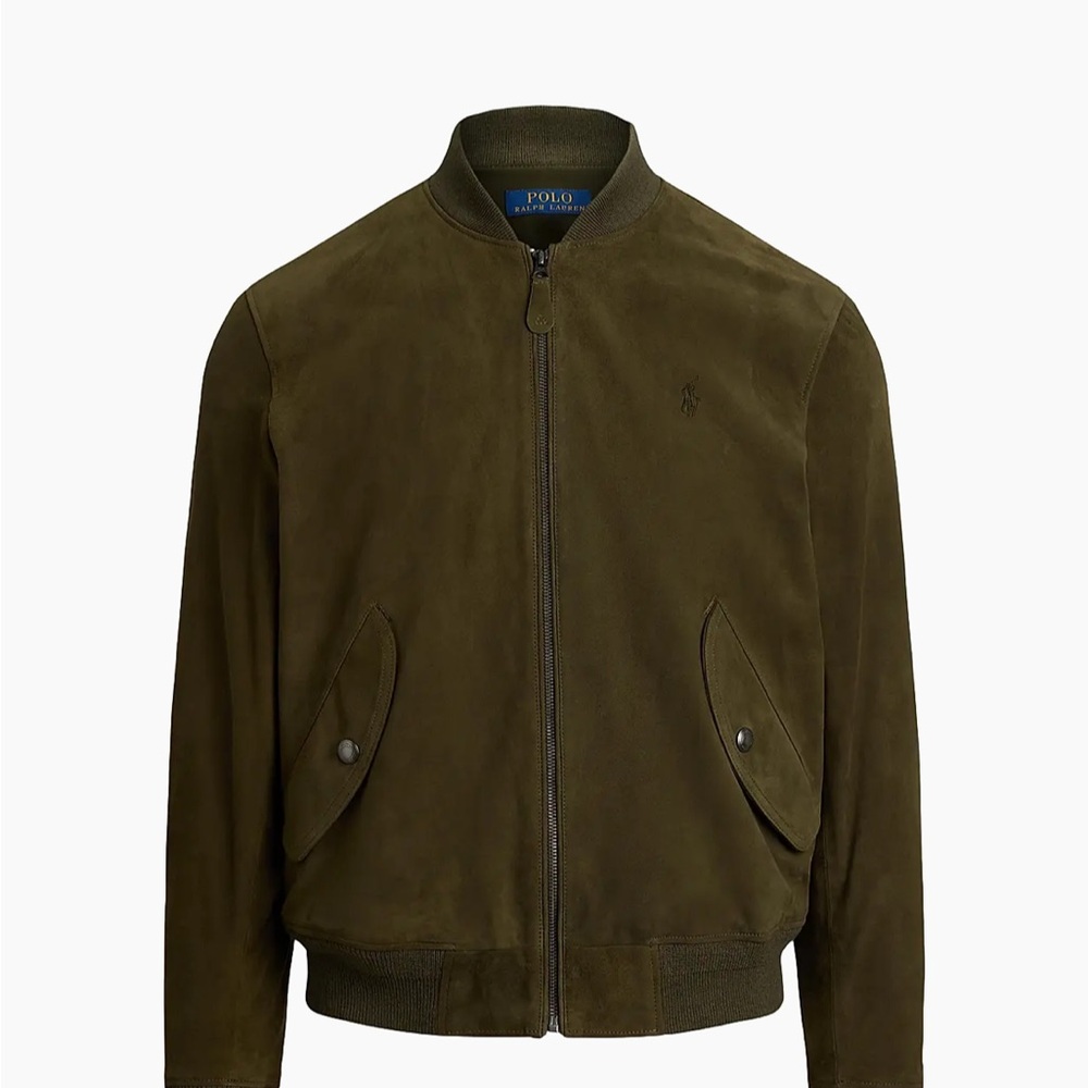 Polo by Ralph Lauren Dark Green Suede Bomber Jacket